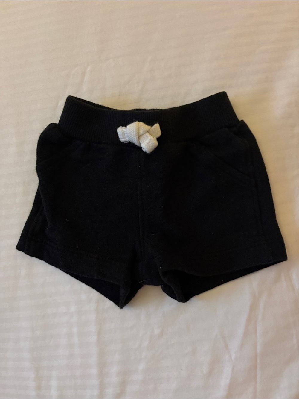 Carter's Black Baby Shorts with White Drawstring Tag